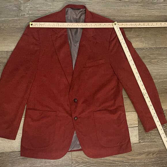 VTG McGregor Velvet Two Button Blazer Jacket Sport Coat Men’s M Rust Red Retro - Picture 9 of 10